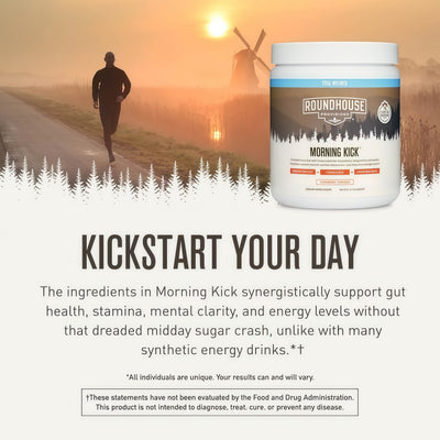 ROUNDHOUSE PROVISION Morning Kick Greens, Strawberry Lemonade, 30 Servings