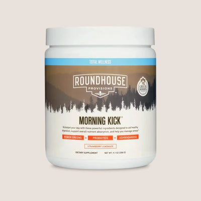 ROUNDHOUSE PROVISION Morning Kick Greens, Strawberry Lemonade, 30 Servings