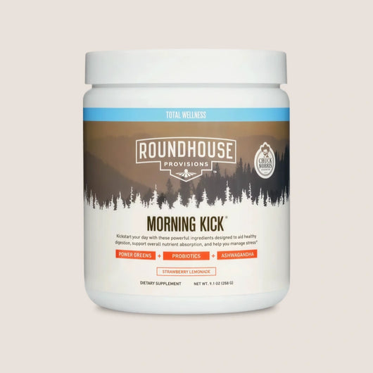 ROUNDHOUSE PROVISION Morning Kick Greens, Strawberry Lemonade, 30 Servings